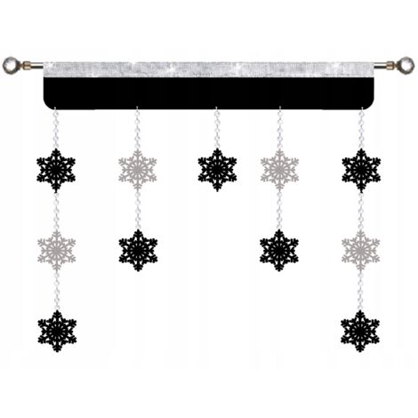Rideau de Noël Flocons de neige ajouré Glamour Noël 150 cm