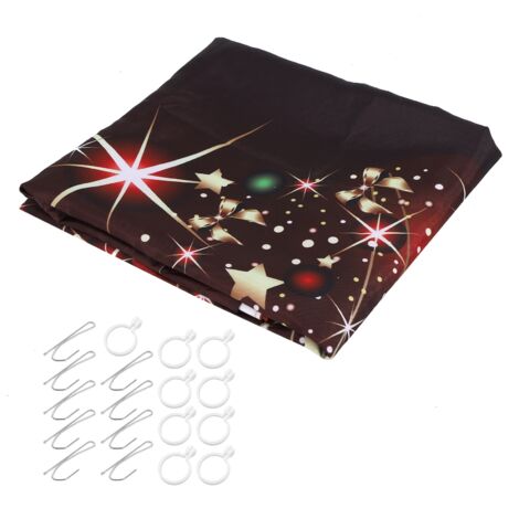 Rideau de Noël Imperméable 150x166cm - Décoration Fenêtre Salon pour Fêtes