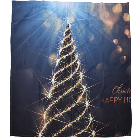 Rideau de Noël Impression Numérique 3D pour Balcon Porche Extérieur - Décoration Festive 150x166cm