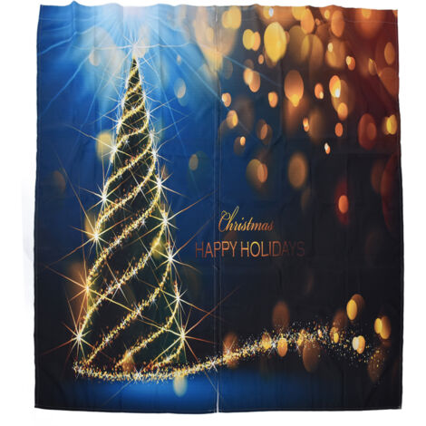Rideau de Noël Impression Numérique 3D pour Balcon Porche Extérieur, Décoration Festive 170x200 cm