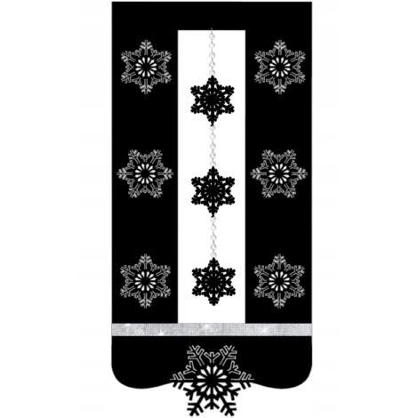 Rideau de Noël moderne à motif flocons de neige R7, élégant, 60 x 130 cm