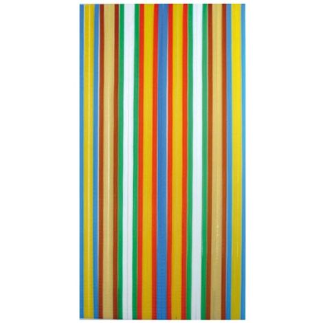 Rideau de porte à lanières multicolore 90 x 220 cm – Polyéthylène – Largeur des lanières 24 mm – Séparation d'espaces décorative – Morel