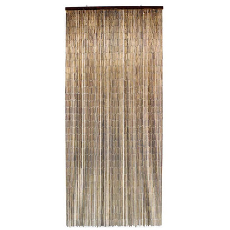 Rideau de porte Acajou bâtonnets bambou vernis noir - 90x200 cm - MOREL
