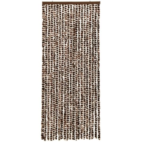 Rideau de porte amovible,Moustiquaire Marron et blanc 56x185 cm Chenille - DH77656