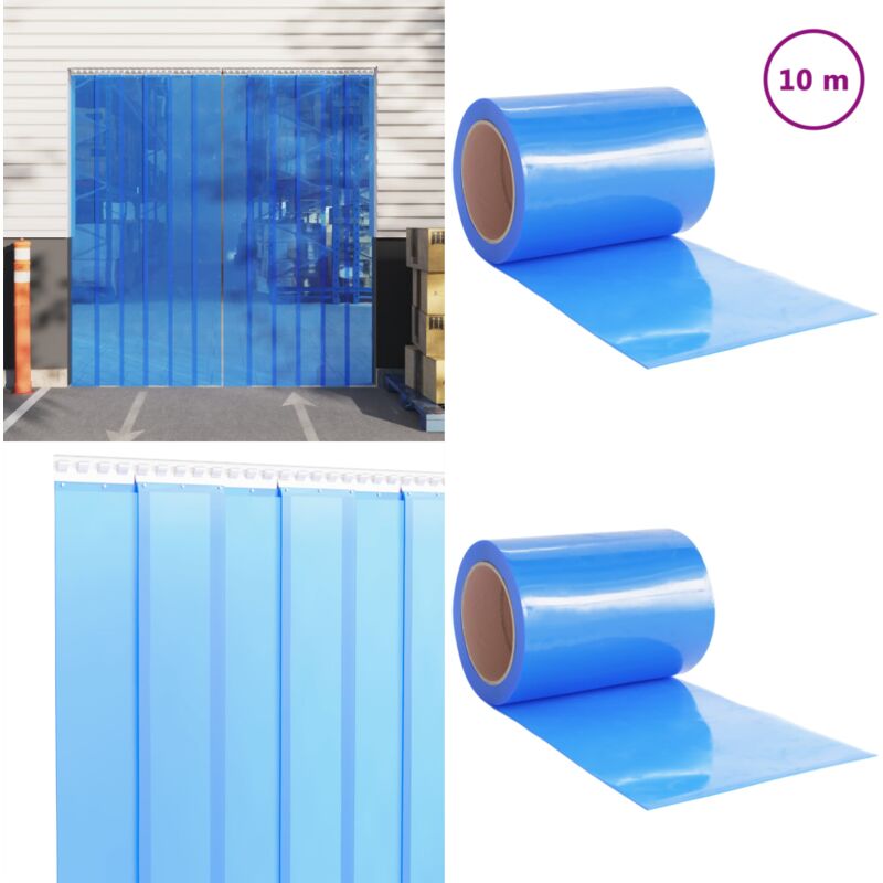 Rideau de porte bleu 300 mmx2,6 mm 10 m PVC - Rideau De Porte - Rideau Pvc - Isolation Thermique - Protection Contre Les Nuisibles - Rideau