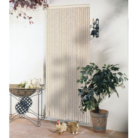 Rideau de porte chenille Florence Beige - 120 x 220 cm - Morel
