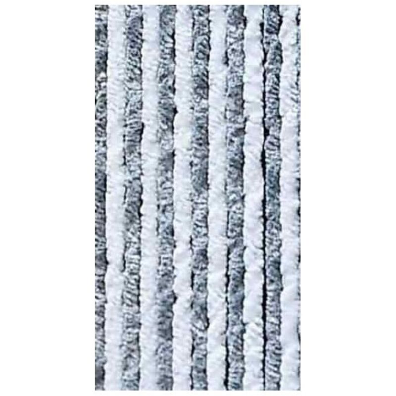 Rideau de porte chenilles gris / blanc pour caravane et camping-car