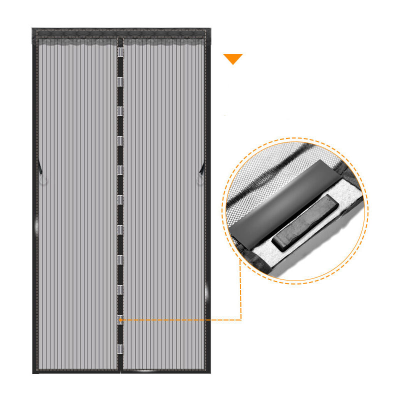 Rideau de porte contre insectes 80x200cm Magnétique (bandes noires + velcro + clous)