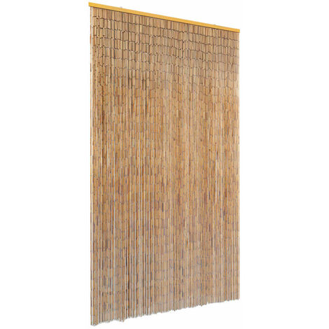 Rideau de porte contre insectes Bambou 120 x 220 cm - Brun