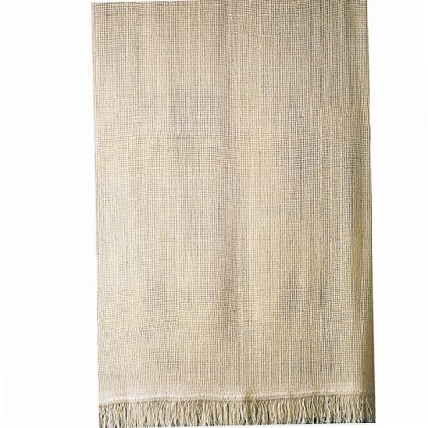 Rideau de porte écru 140 x 225 cm – Tissé en 65 % coton – Maillage extra fin pour lumière – Lavable en machine à 30°C – Poyet Motte