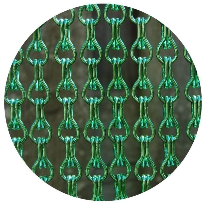 Rideau de porte en aluminium vert Alusax 100x230 cm