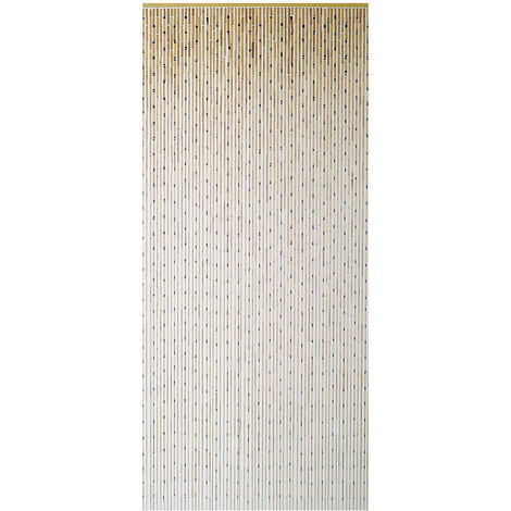 Rideau de porte en bambou verni 90 x 200 cm – 65 bandes naturelles – Style zen pour intérieur – Installation facile sans accessoires – Morel