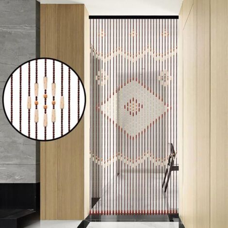 Rideau de porte en bois perlé balcon chambre balcon, rideau de porte 90x208cm nouveau