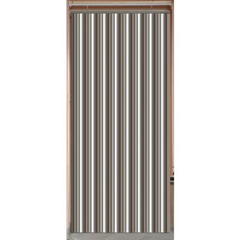 Rideau de Porte en Lanières PVC, Intérieur et Extérieur, Largeur 90 cm x Longueur 220 cm, Plusieurs modèles aux Choix - Gris, Blanc. - Gris, Blanc