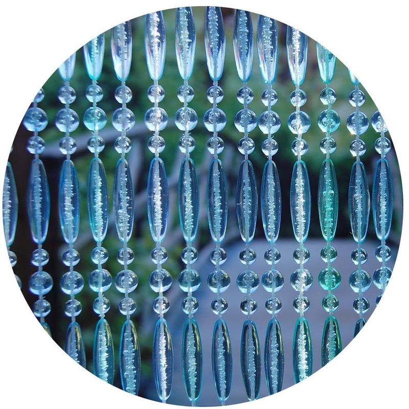 La Tenda - Rideau de porte en perles bleues Stresa 100x230 cm - Bleu