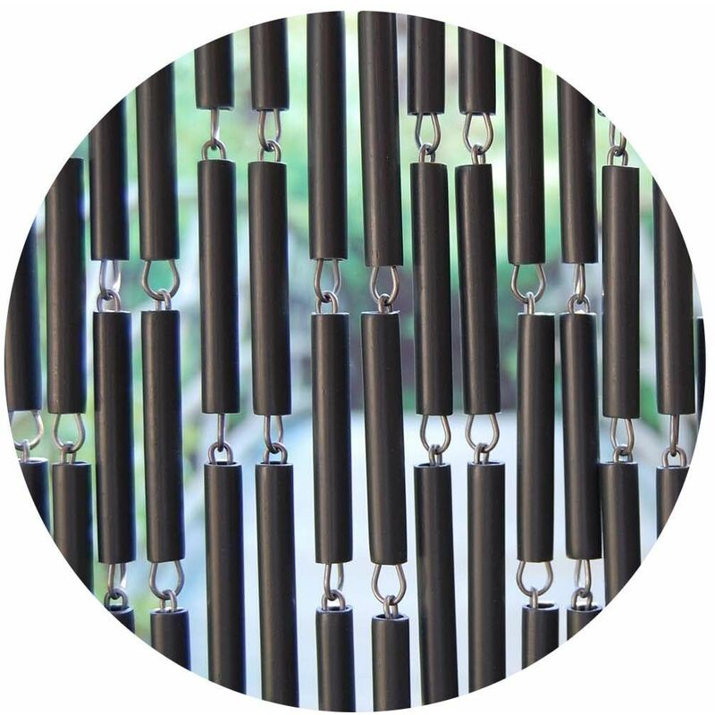 Rideau de porte en polyéthylène anthracite et acier Campos 100x230 cm - Anthracite