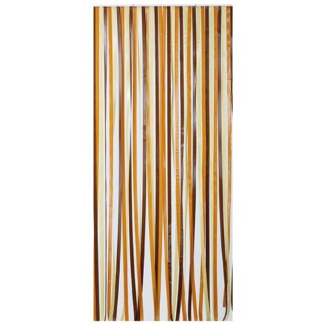 Rideau de porte en polyéthylène beige 90x200 cm – Lanières de 24 mm – Crochets positionnables – Pour séparation d'espaces intérieurs – Morel