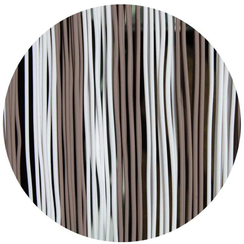 Rideau de porte en pvc blanc et taupe Trento 100 x 230 cm