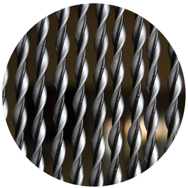 Rideau de porte en pvc gris et noir Riva 90 x 210 cm