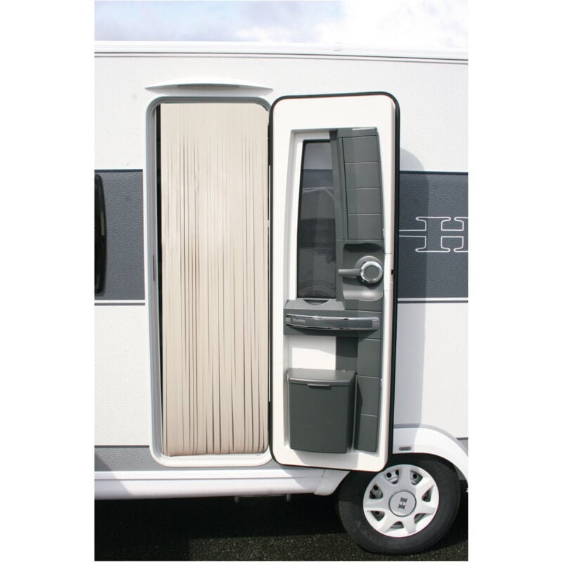 rideau de porte en similicuir 100 x 230 cm coloris crème - curtina4u