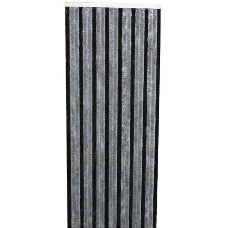 Rideau De Porte Florence Chenilles 90x220 Cm - Gris, Noir - Morel