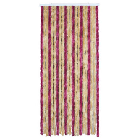 Rideau de porte Florence chenilles 90x220 cm - vanille, griotte - MOREL