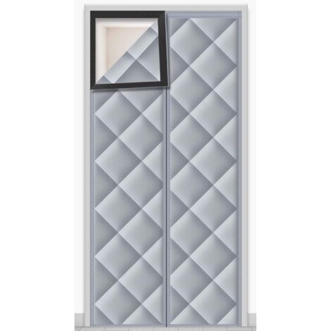 Rideau de porte isolant magnétique, protection contre le froid, blocage de la lumière et isolation phonique, 100x220cm (gris)