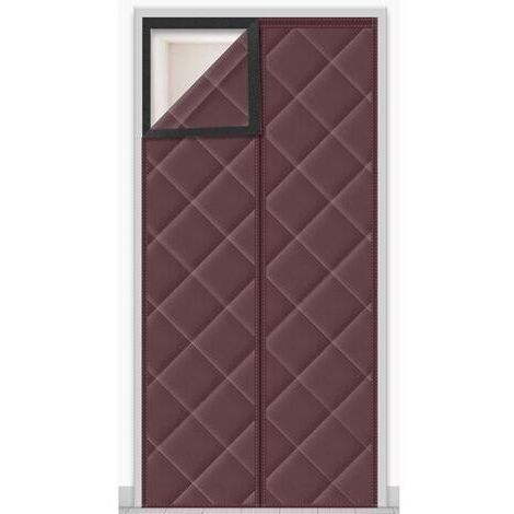 Rideau de porte isolant magnétique, protection contre le froid, blocage de la lumière, isolation phonique, 130 x 220 cm (marron)
