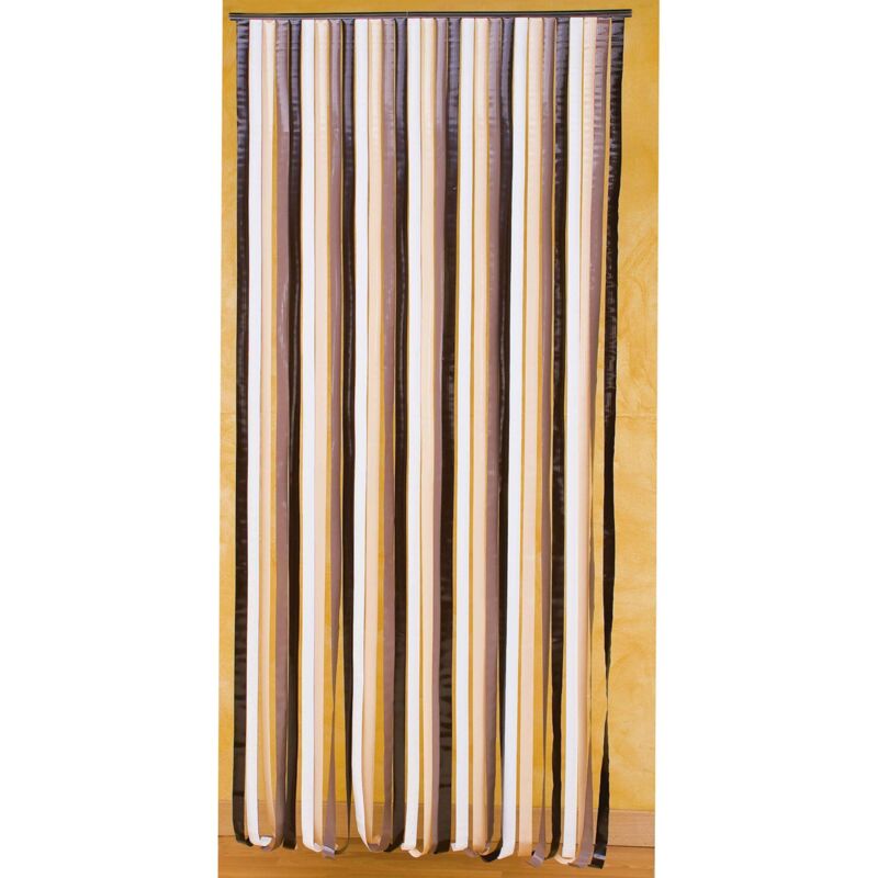 Rideau de porte lanières plastique Marron/beige