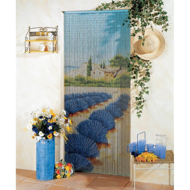 Morel - Rideau en bâtonnets de bambou champ de lavande Violet 90x200 cm