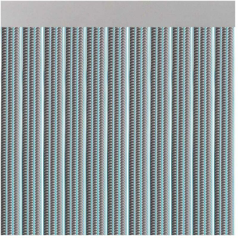 Rideau en plastique pour portes extérieures, modèle Lisbonne, couleur grise, 90x210cm - M63581 Acudam