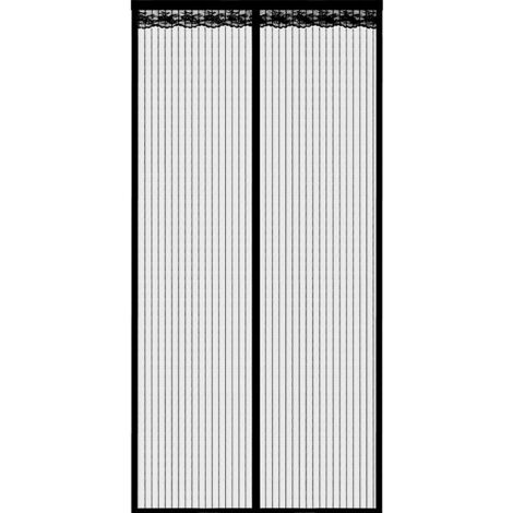 Rideau de porte magnétique noir, 120 x 210 cm, pour portes-fenêtres, anti-m