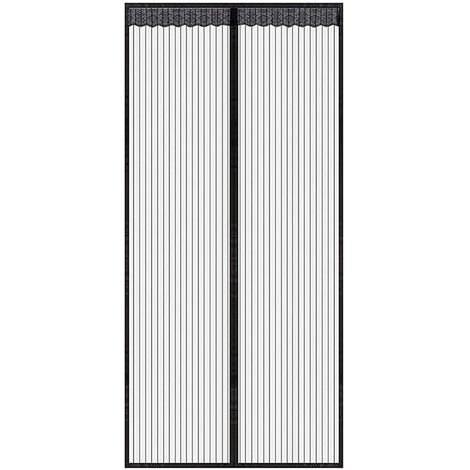 Rideau de porte magnétique noir en 120x210 CM pour portes fenêtres Anti Moustiques Mouches