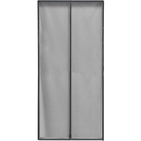 rideau de porte moustiquaire aimantã© luance avec encadrement 100x220cm gris - luance