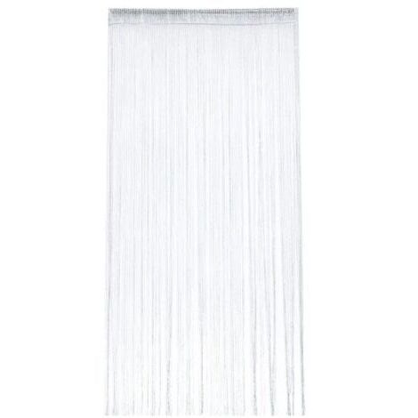 Rideau de porte occultant anti-mouches 100 x 200 cm – Moustiquaire pailletée en polyester – Décoration murale pour intérieur blanc