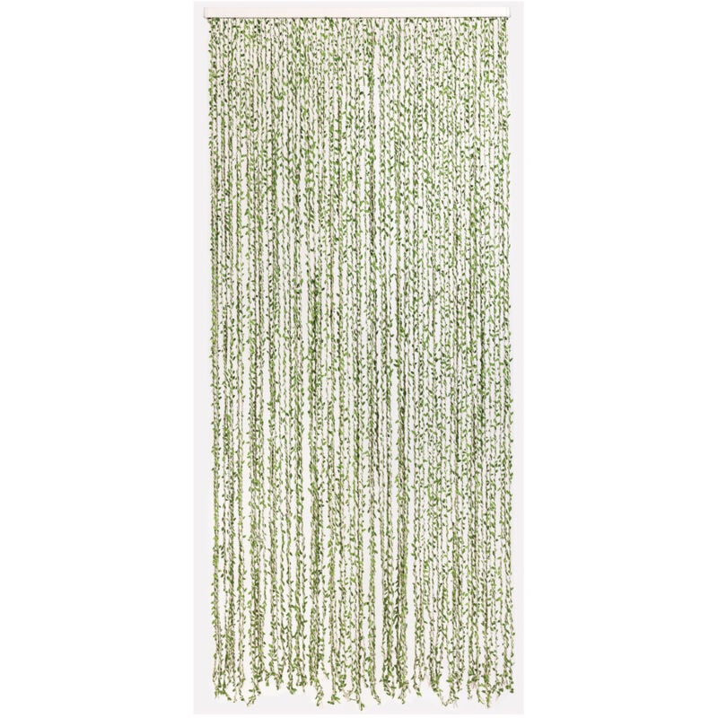 Rideau de porte Torsades de polyester et feuillage artificiel - 90 x 200 cm Morel