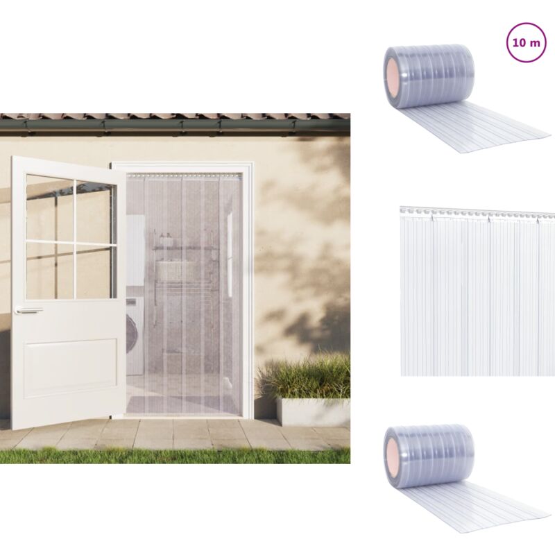 Vidaxl - Rideau de porte transparent 300 mmx2,6 mm 10 m pvc - Rideau De Porte - Rideau Pvc - Isolation Thermique - Rideau Antibruit - Protection