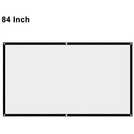 Rideau de projecteur blanc portable 16:9 60/72/84/100 pouces pour home cinéma - 84 pouces -