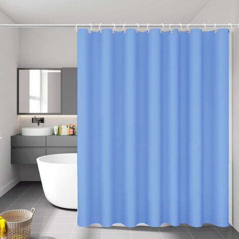 Rideau De Salle De Bain Basic Bleu 140 X 180 Cm