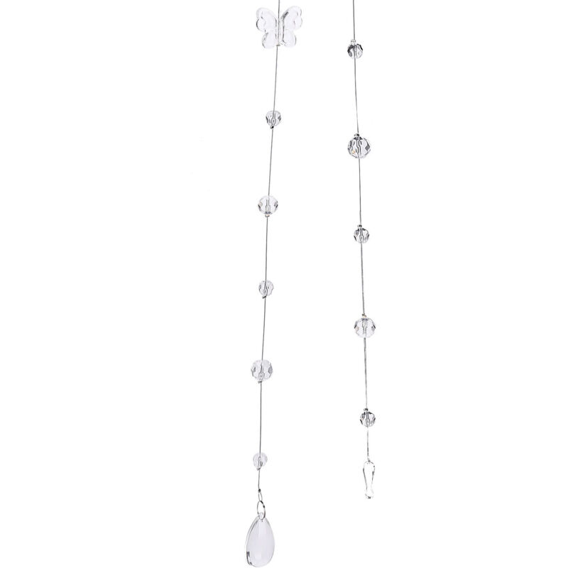 Rideau de séparation d'entrée de salon avec pendentif goutte d'eau violet et perles de cristal violettes mélangées, d'une longueur de 1 mètre et plus.