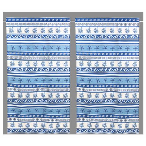 RIDEAU DE VERRE MODERNE 45 ou 60 ou 80 GRÈCE BLEU Fabriqué en Italie 1 bâche cm. 45x150