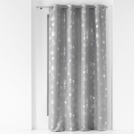 Rideau Déco à Œillets "Bloomy" 140x280cm Gris