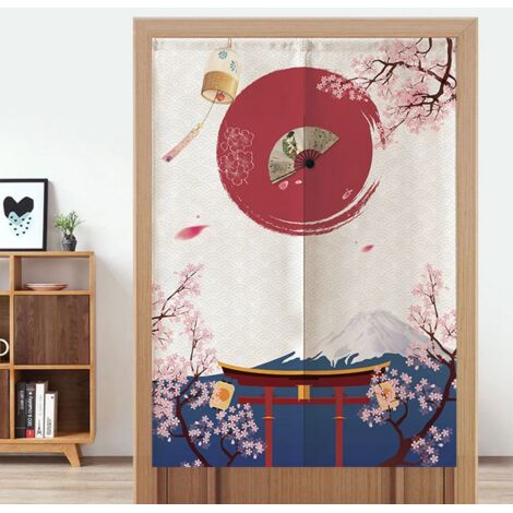 Rideau décoratif japonais 85x120cm pour chambre d'enfant, cuisine ou restaurant - Voilage style japonais