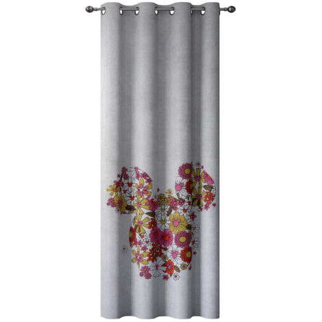 Rideau Disney Tête Mickey en forme de fleurs - 140x250 cm