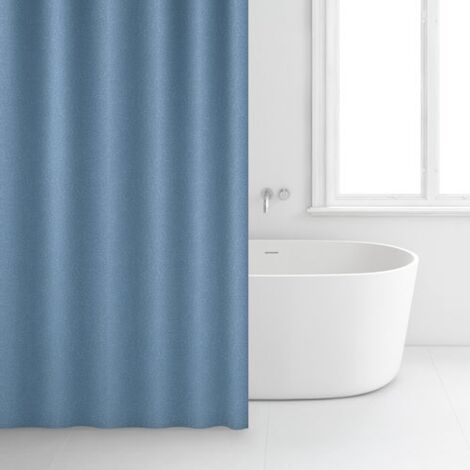 Rideau Douche 180x200cm Polyester Bleu - Rayen
