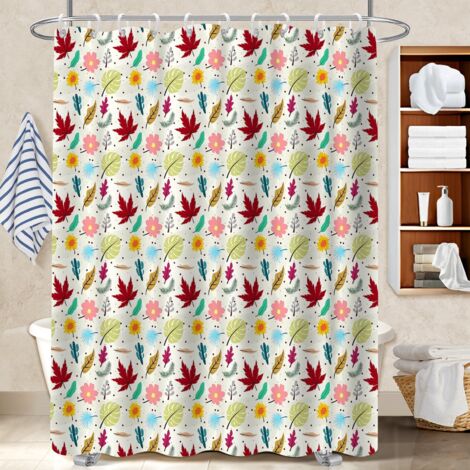 Rideau douche imperméable polyester 180x180 À œillets renforcés bâche de douche pour une petite salle de bain