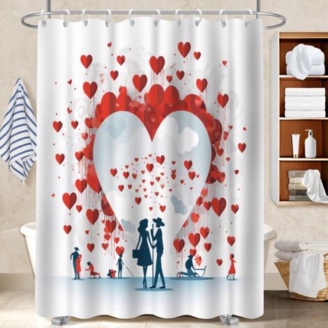 Rideau douche imperméable polyester 180x180 À œillets renforcés bâche de douche pour une petite salle de bain