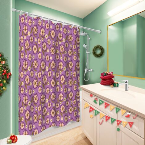 Rideau douche imperméable polyester 180x180 À œillets renforcés protection douche pour baignoire asymétrique