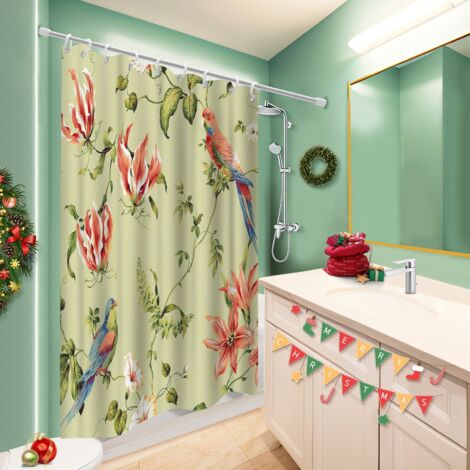 Rideau douche imperméable polyester 180x180 À œillets renforcés séparation douche pour maison de vacances au bord de la mer