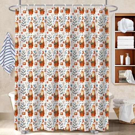 Rideau douche imperméable polyester 180x180 artistique protection douche pour votre chalet à la montagne